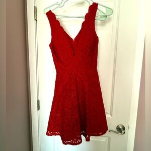 Elegant Red Lace Dress